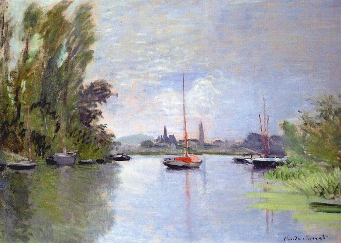 Argenteuil Seen from the Small Arm of the Seine - Claude Monet Paintings